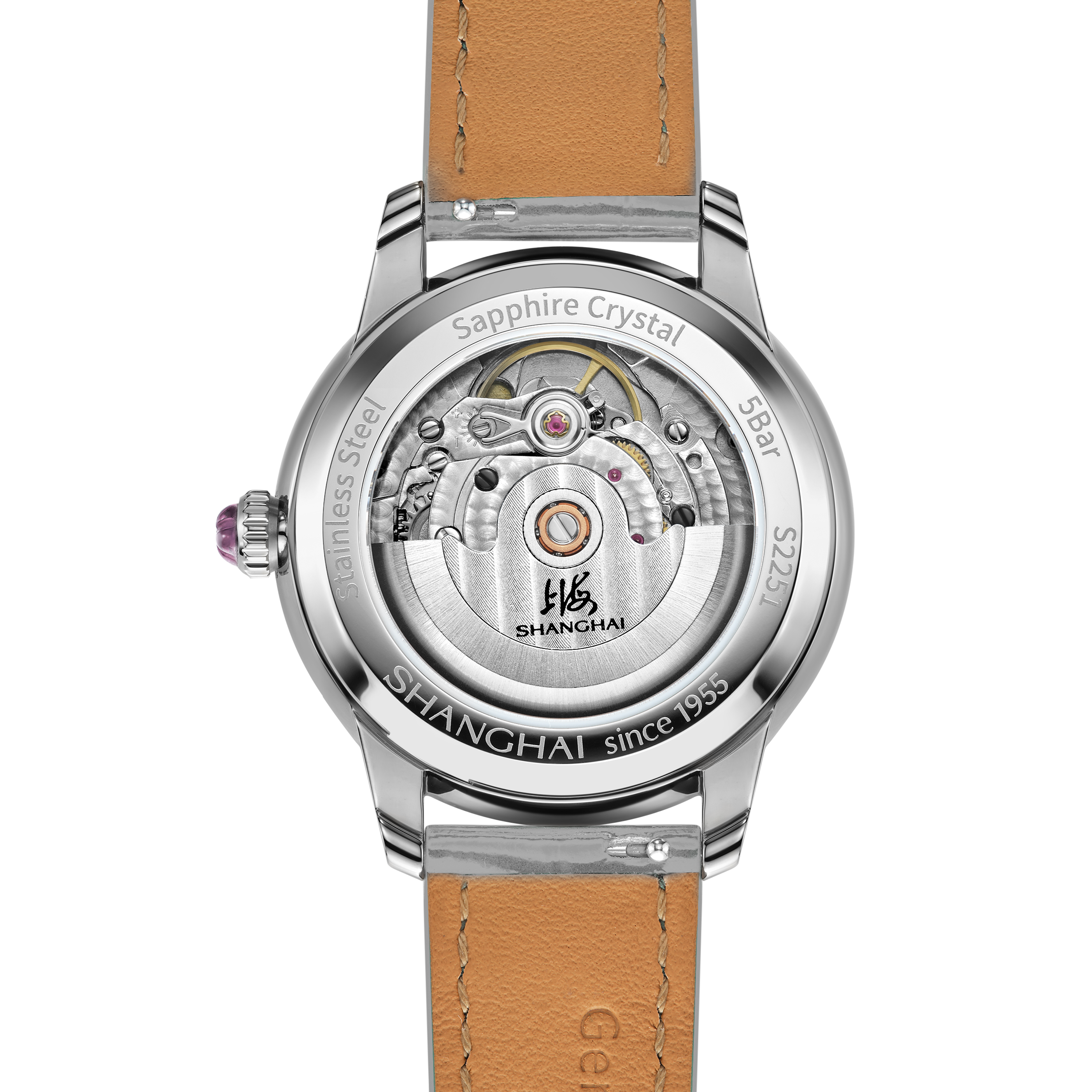 Shanghai Watch Crystal Pink Zirconia Mother of Pearl Dial 36mm