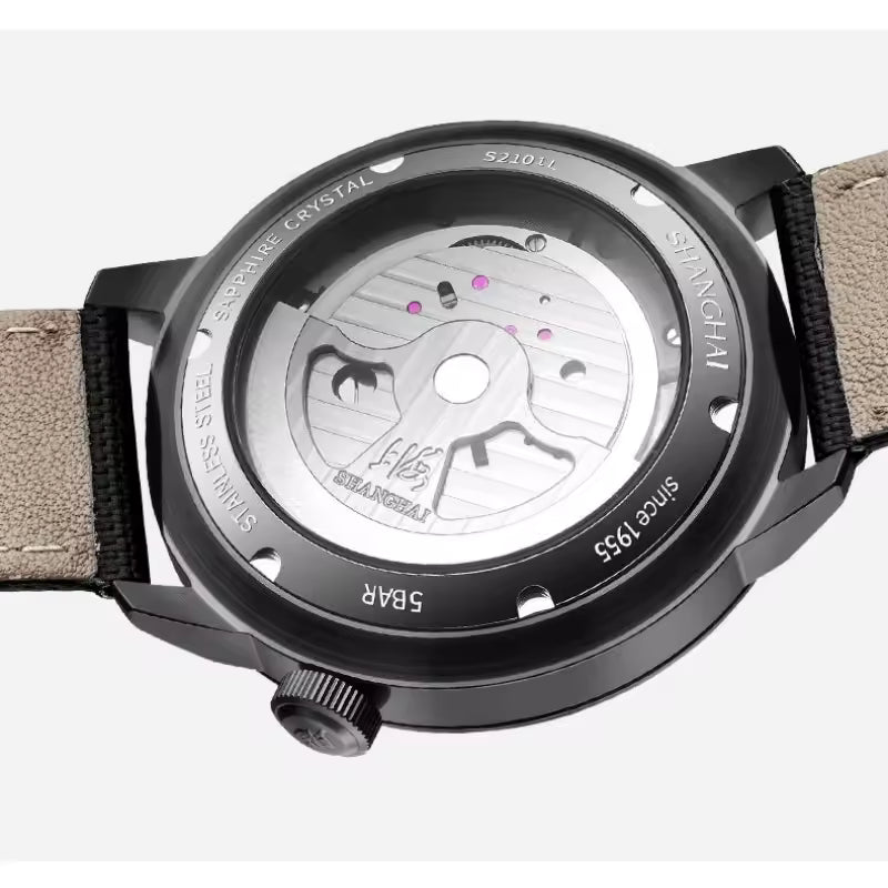Shanghai Watch Sky Dome Central Balance Wheel Green 43mm