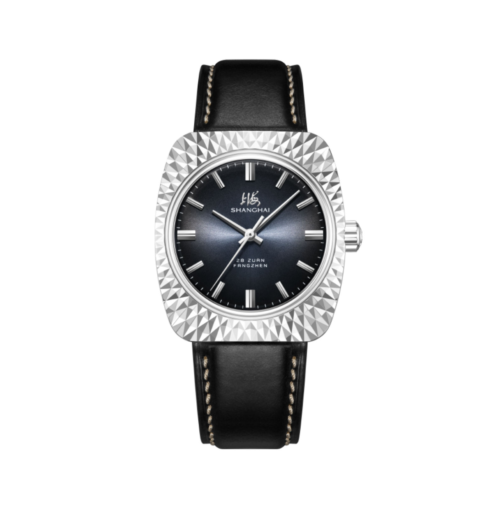 Shanghai Watch Aesthetic Engraving | Blue Sunbrust Automatic Watch