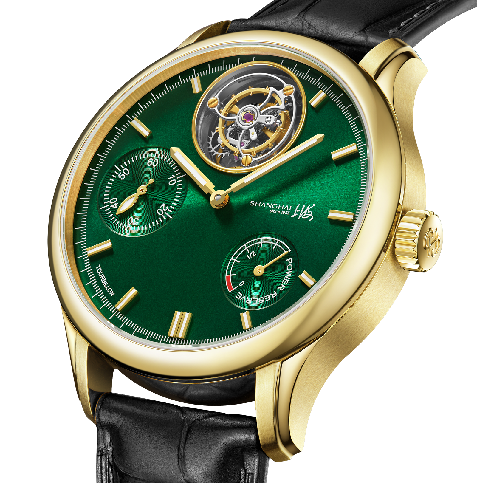 Shanghai Watch Unstoppable | Tourbillon | Green  Sunburst Dial 44mm