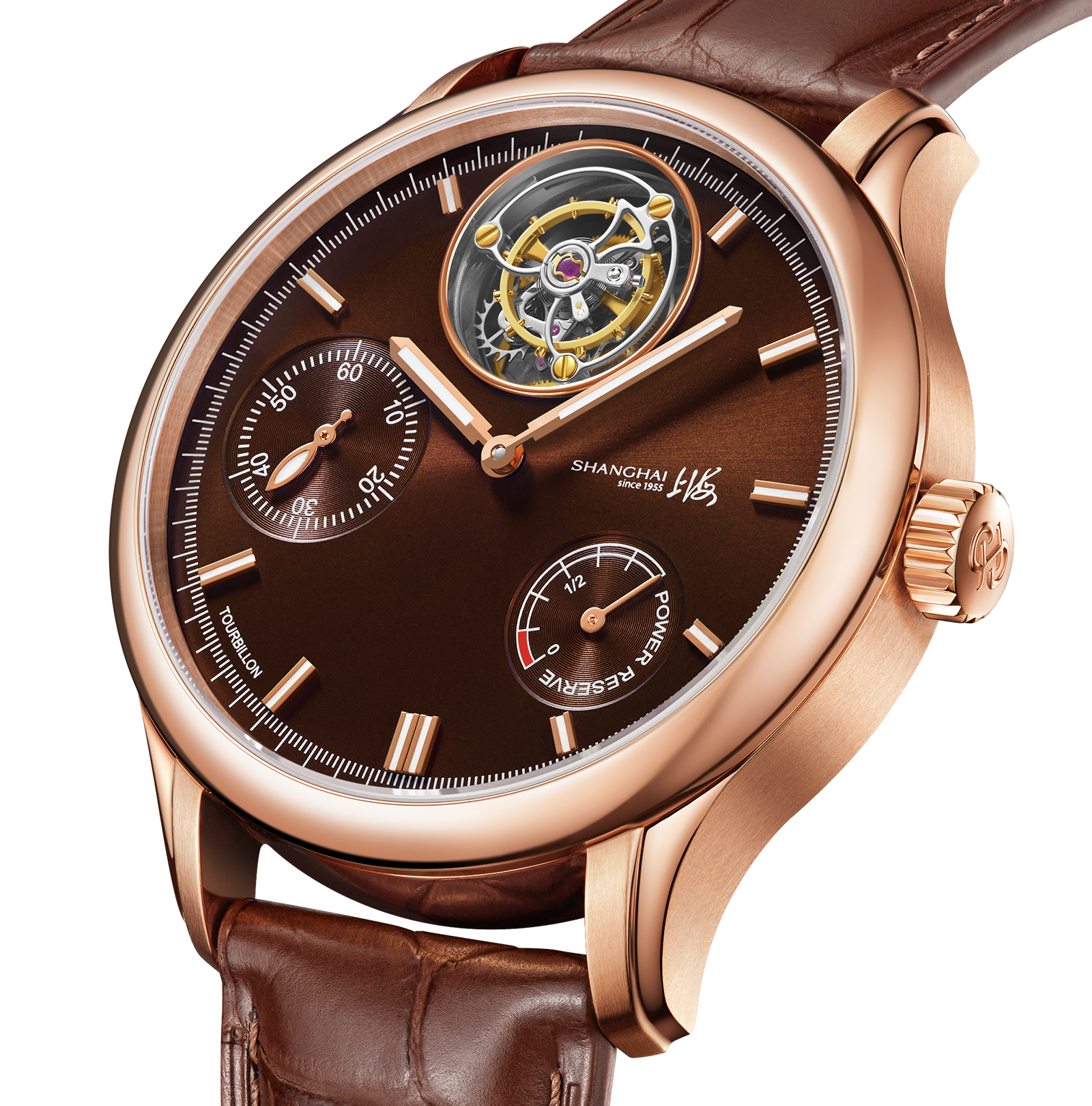 Shanghai Watch Unstoppable | Tourbillon | Brown Sunburst Dial 44mm