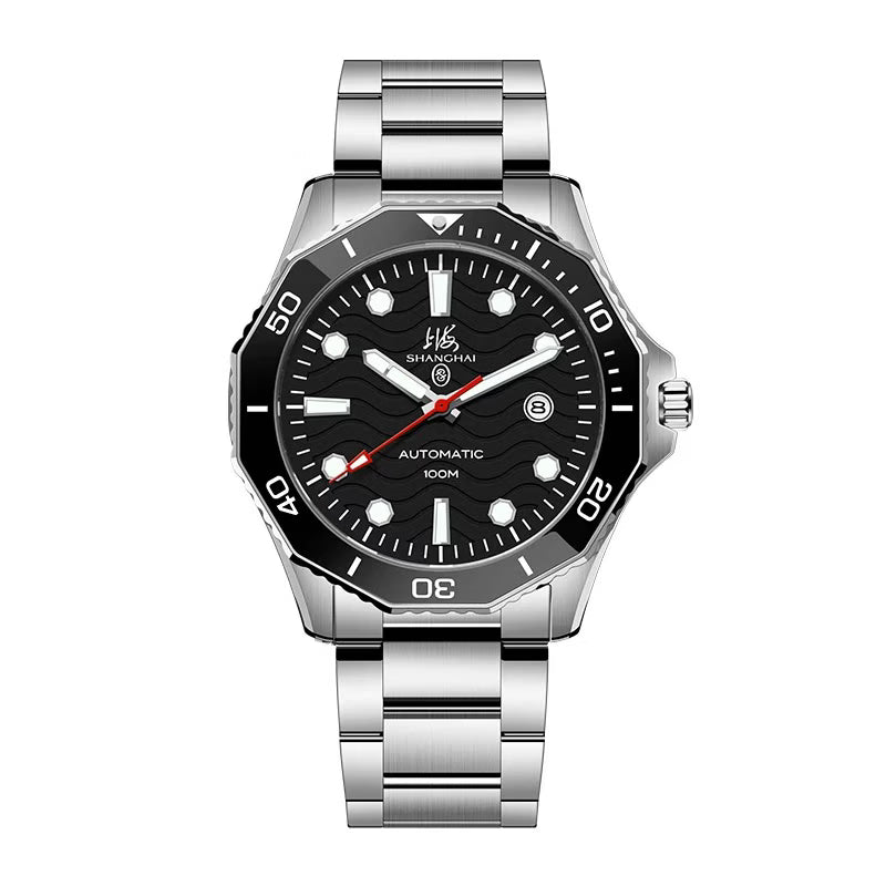 Shanghai Watch Classsic Dodecagonal Green Black Wave 44mm