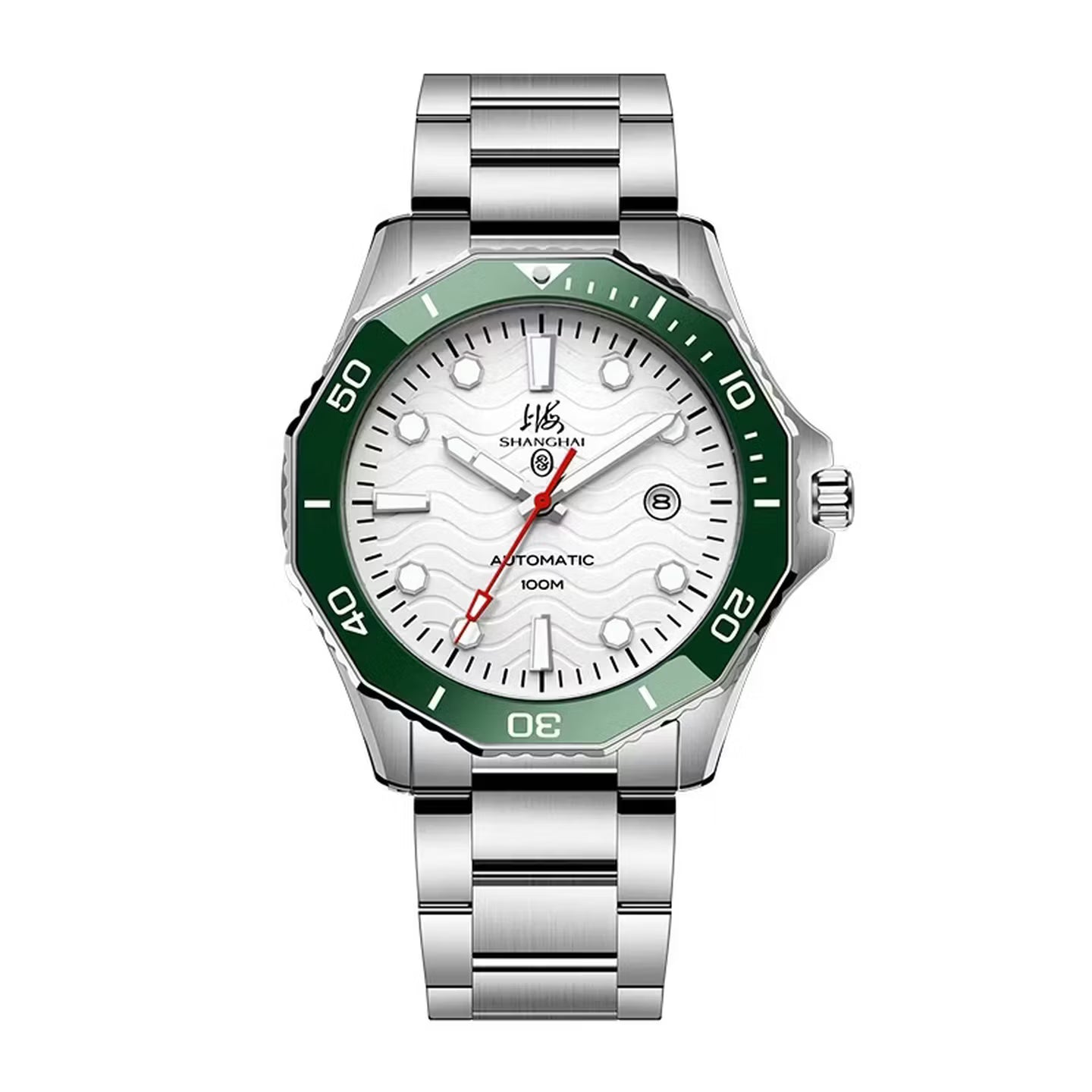 Shanghai Watch Classsic Dodecagonal Green White Wave 44mm