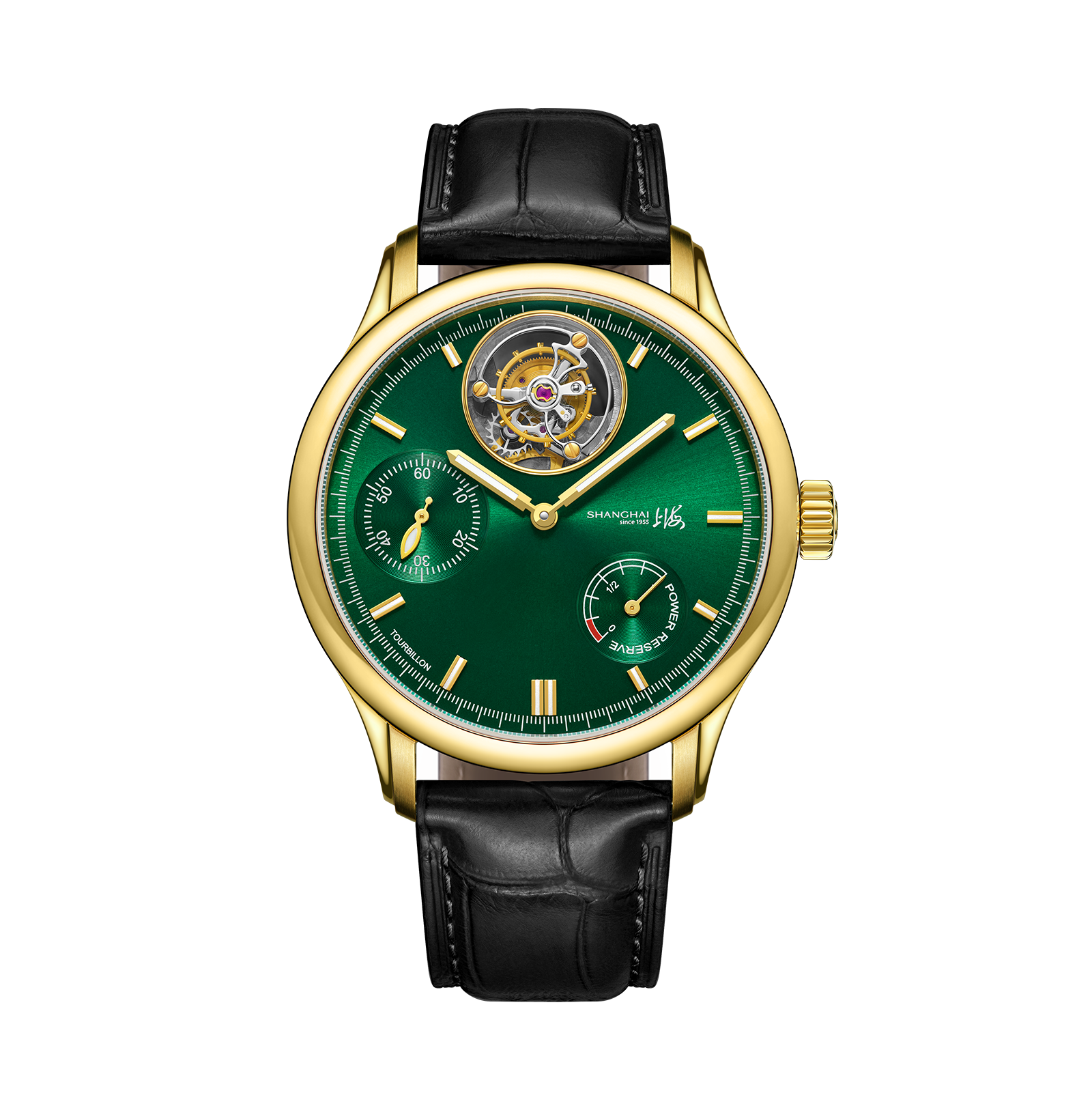 Shanghai Watch Unstoppable | Tourbillon | Green  Sunburst Dial 44mm