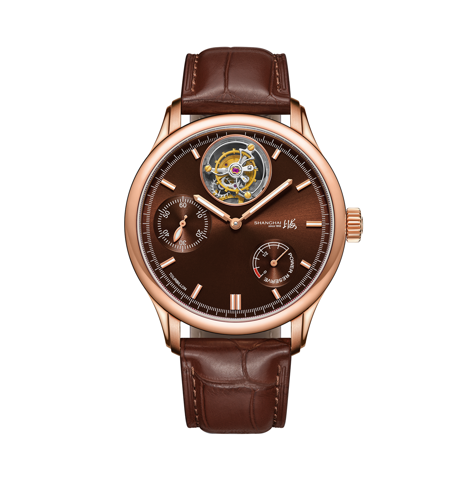 Shanghai Watch Unstoppable | Tourbillon | Brown Sunburst Dial 44mm