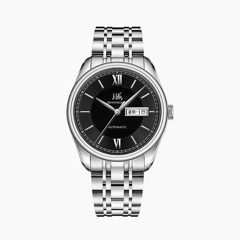 Shanghai Watch Business Classic 316L Steel Black Dial 40mm