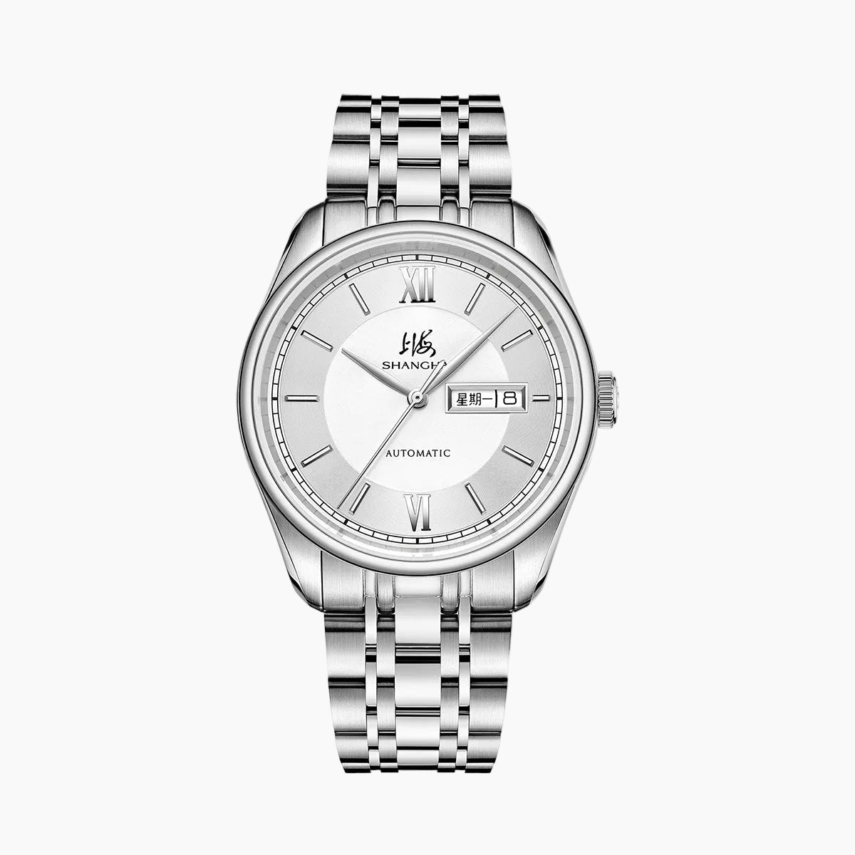 Shanghai Watch Business Classic 316L Steel White Dial 40mm