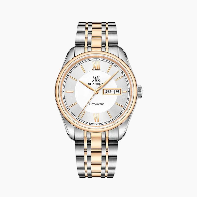 Shanghai Watch Business Classic 316L Steel Mix Rose Gold Dial 40mm