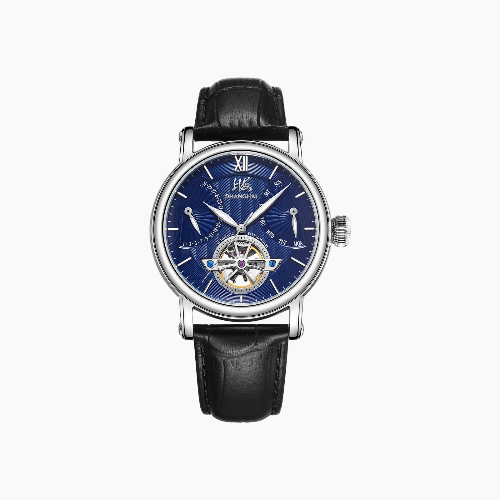 Shanghai Watch Open Balance Automatic Watch | Blue Dial 40mm
