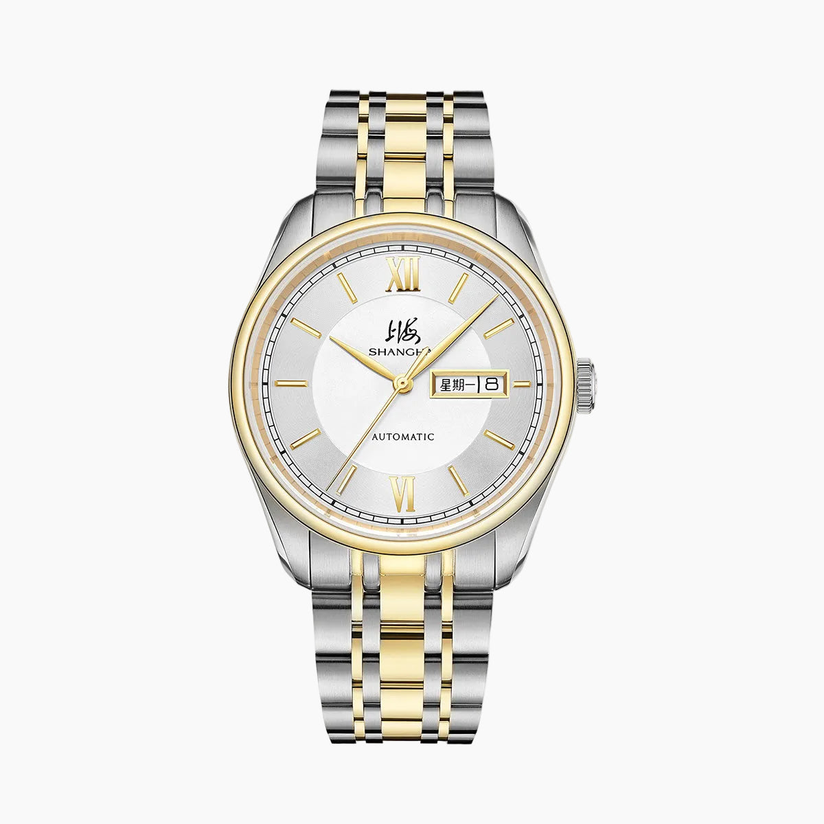 Shanghai Watch Business Classic 316L Steel Mix Golden Strap 40mm
