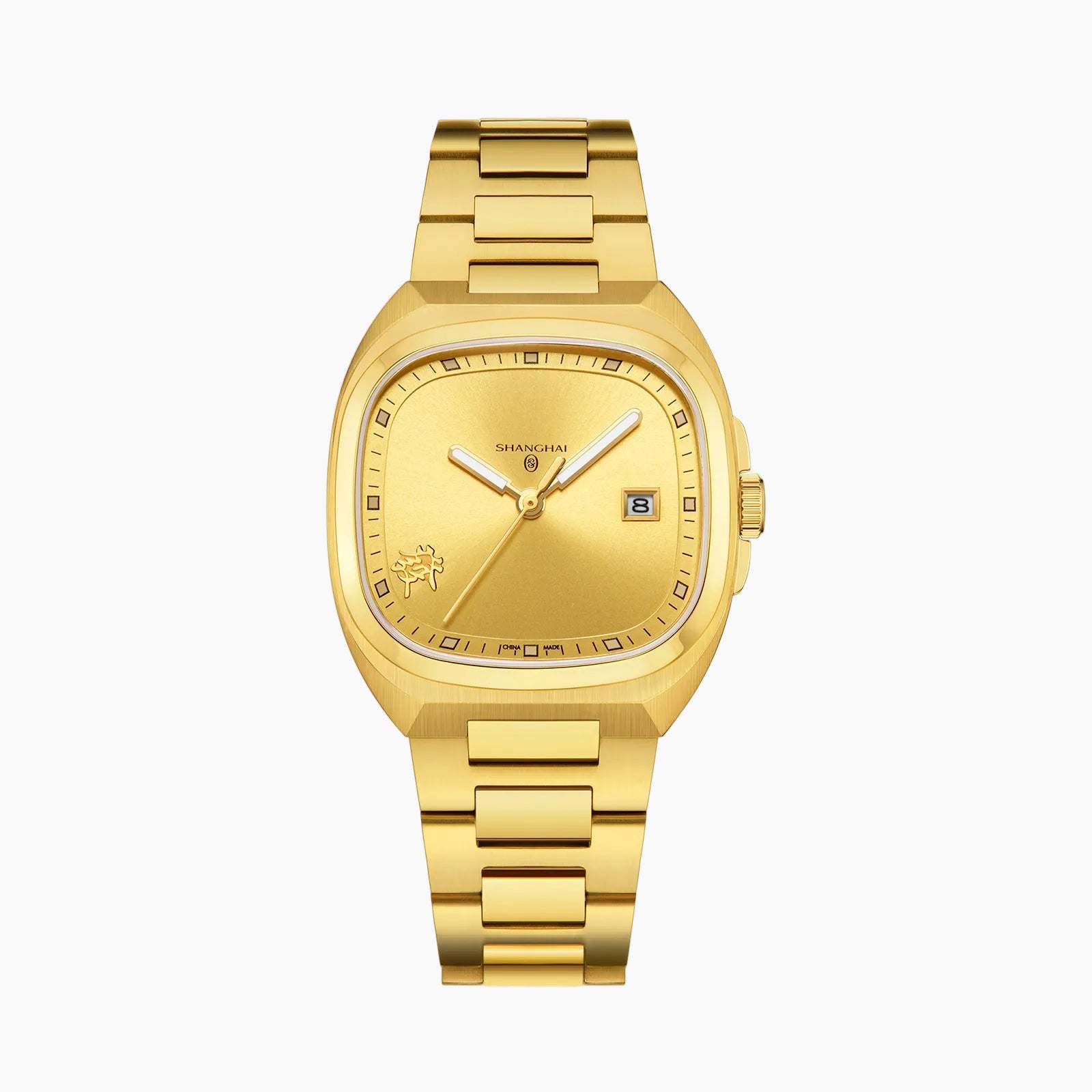 Shanghai Watch Magic Cube Caishen Gold Dial Automatic Watch