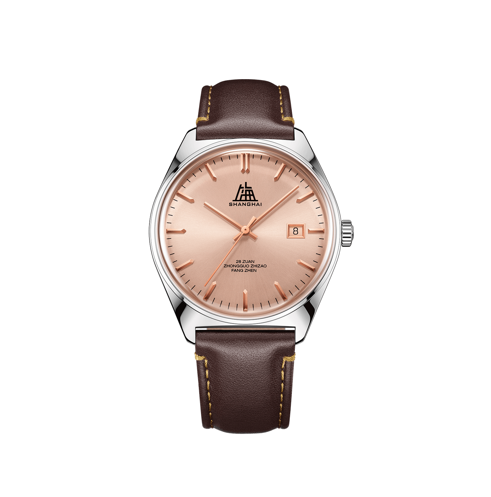 Shanghai Watch Echoes Light Brown Sunbrust Dial 39mm