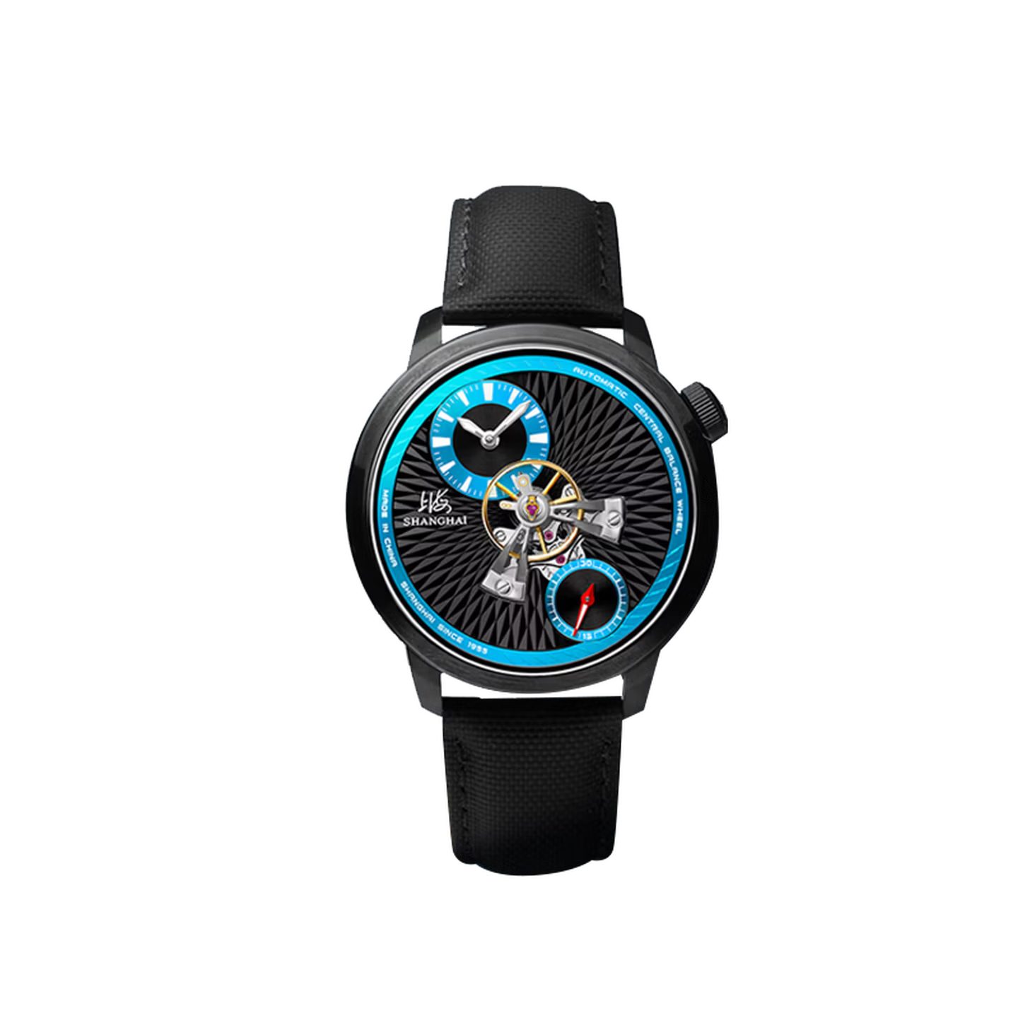 Shanghai Watch Sky Dome Central Balance Wheel Blue 43mm
