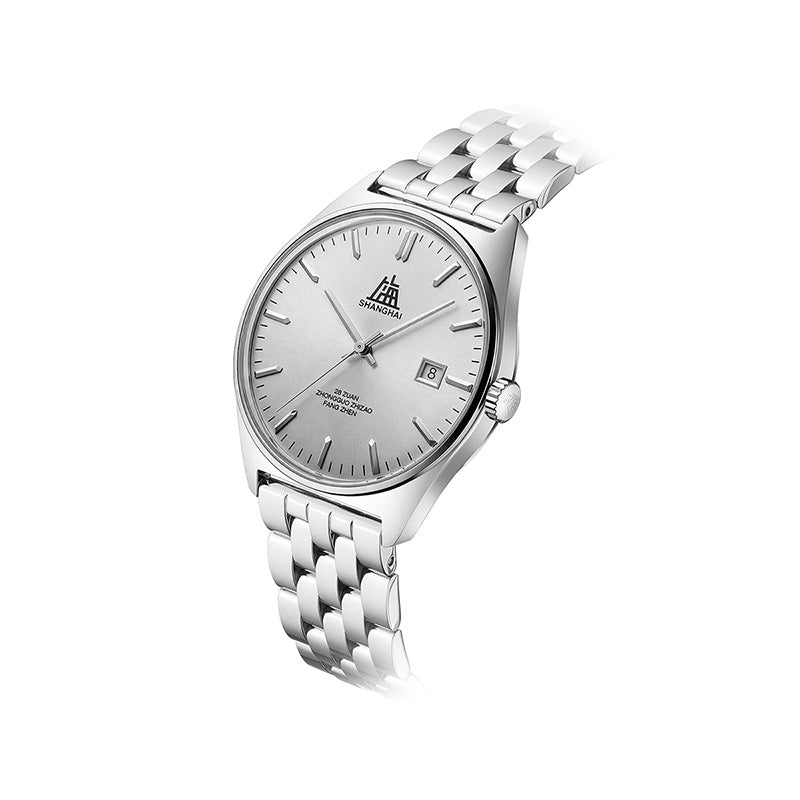 Shanghai Watch 7120 White Sunburst Horizontal Dial 39mm