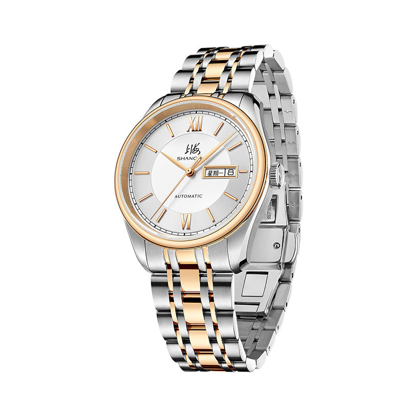 Shanghai Watch Business Classic 316L Steel Mix Rose Gold Dial 40mm