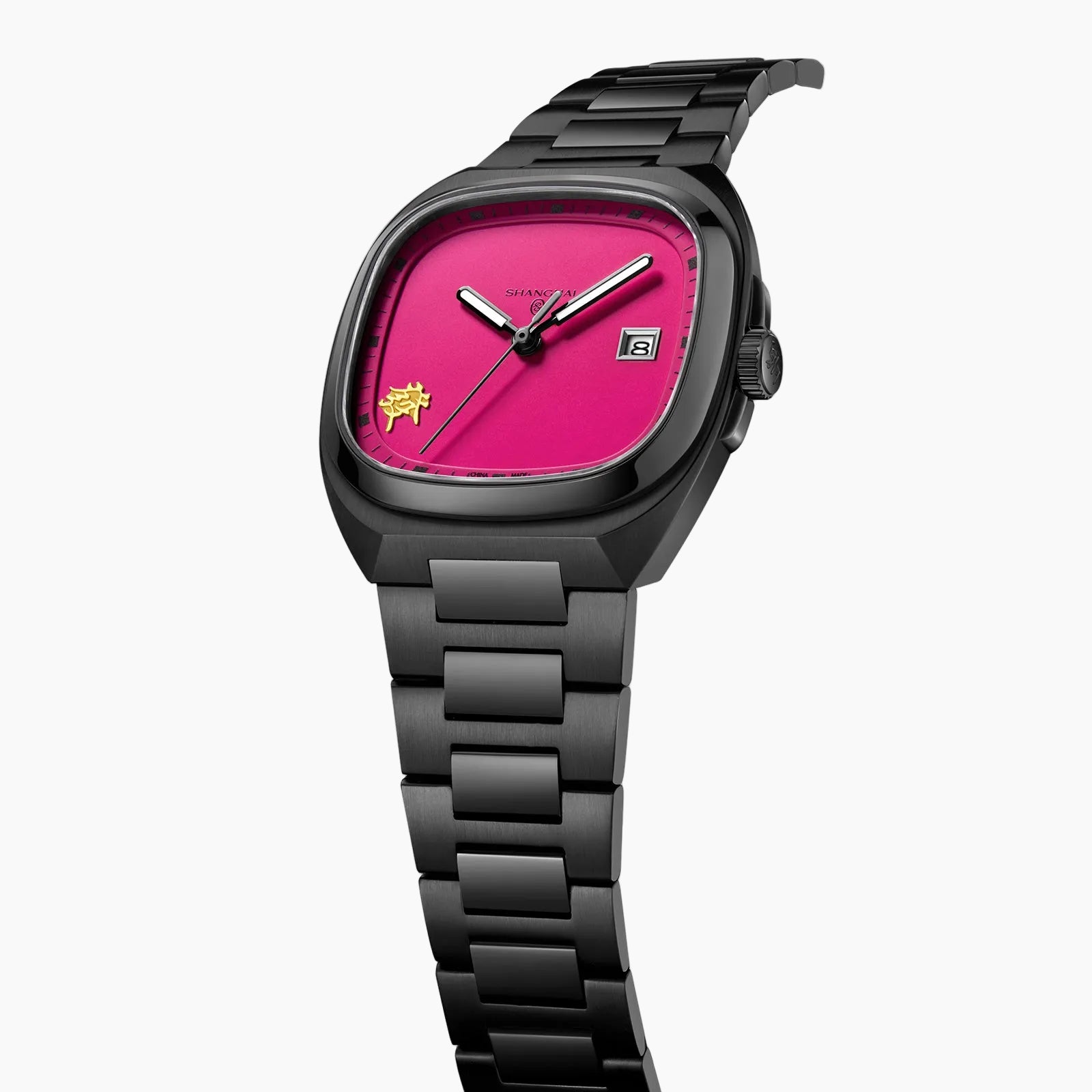 Shanghai Watch Magic Cube Caishen Magenta Dial Automatic Watch