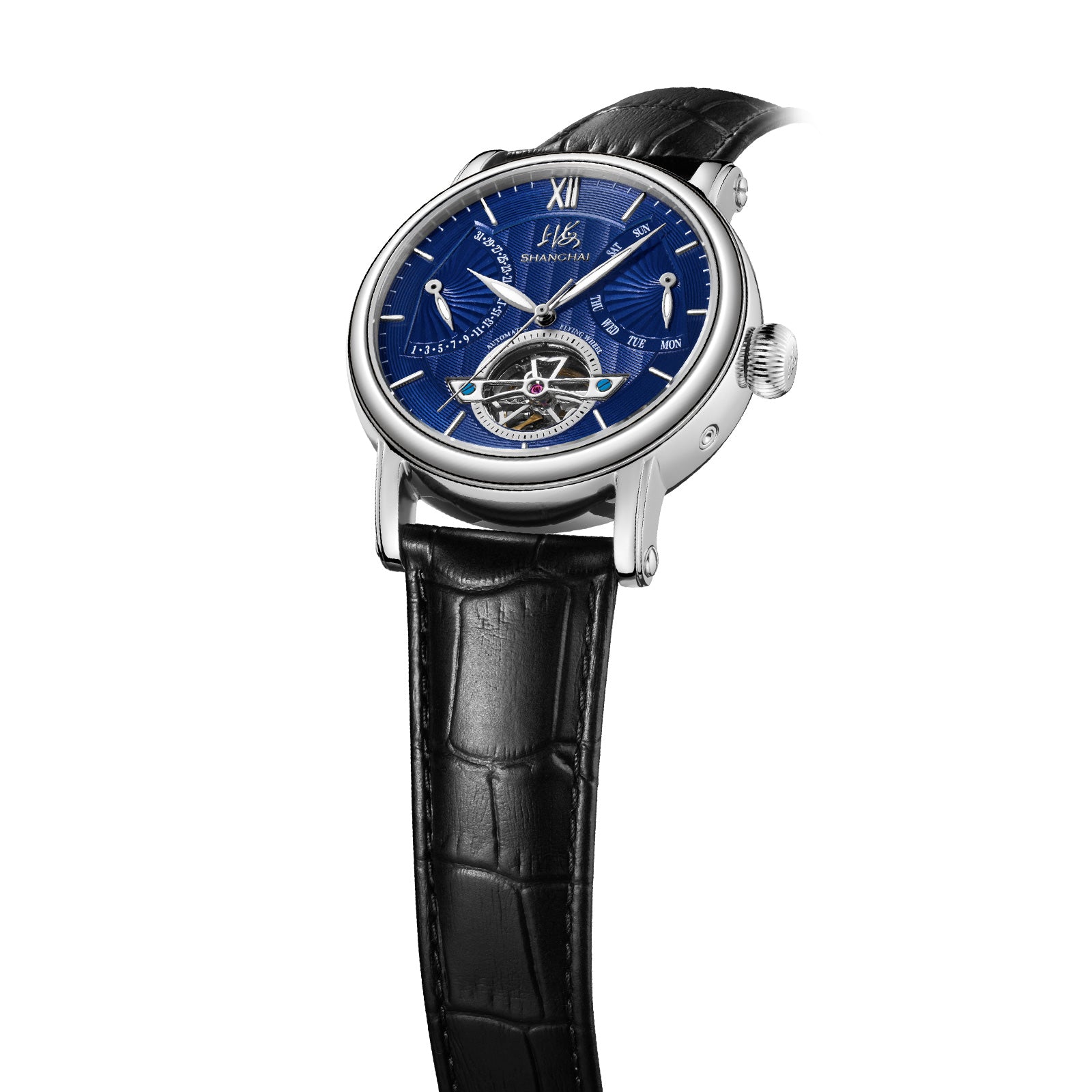 Shanghai Watch Open Balance Automatic Watch | Blue Dial 40mm