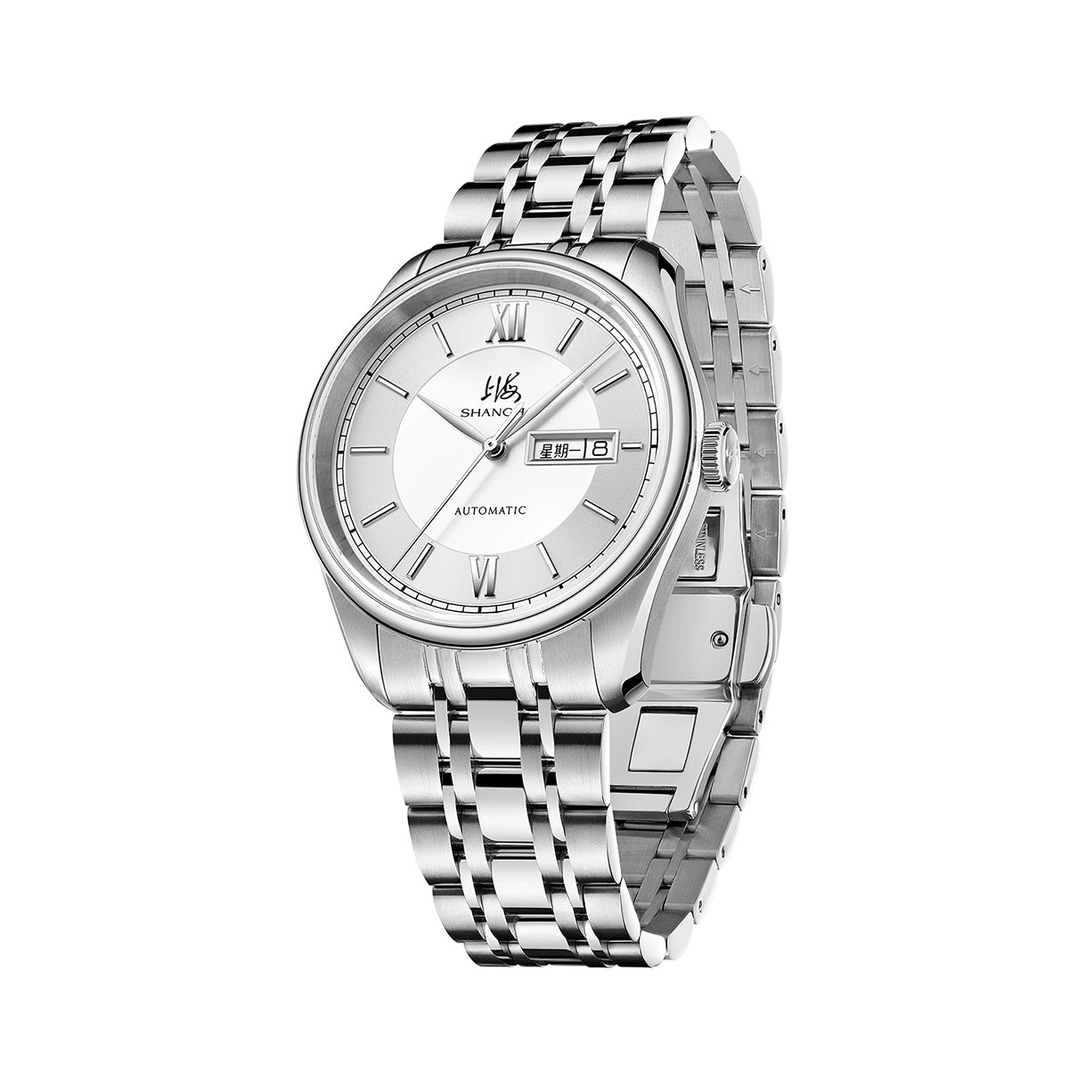 Shanghai Watch Business Classic 316L Steel White Dial 40mm