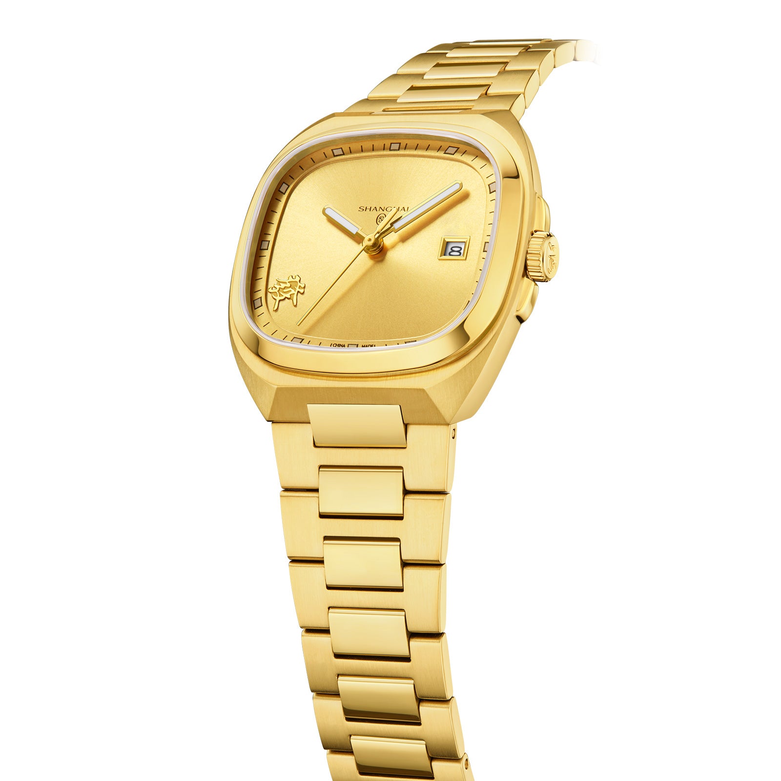 Shanghai Watch Magic Cube Caishen Gold Dial Automatic Watch