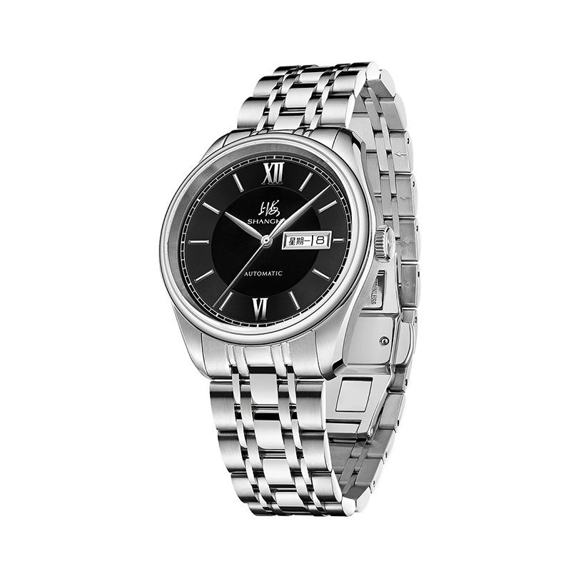 Shanghai Watch Business Classic 316L Steel Black Dial 40mm