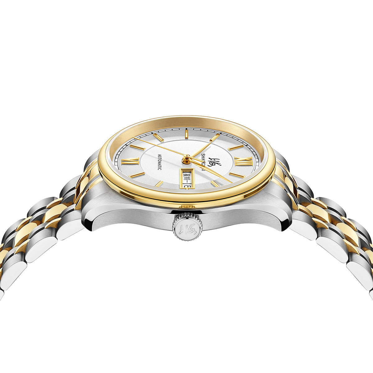 Shanghai Watch Business Classic 316L Steel Mix Golden Strap 40mm