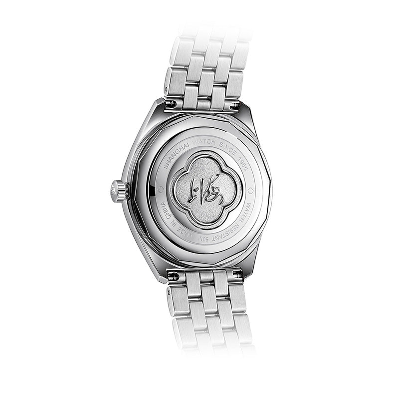 Shanghai Watch 7120 White Sunburst Horizontal Dial 39mm