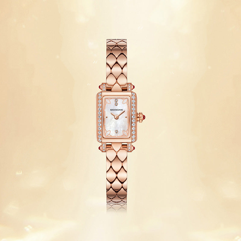 Shanghai Watch Magnolia Cube Rose Gold Quartz