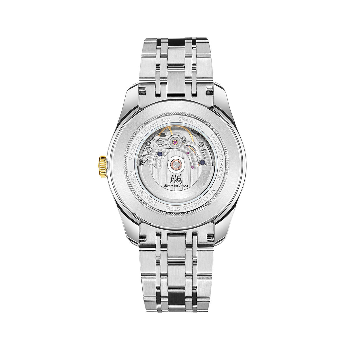 Shanghai Watch Business Classic 316L Steel Golden Strap 40mm