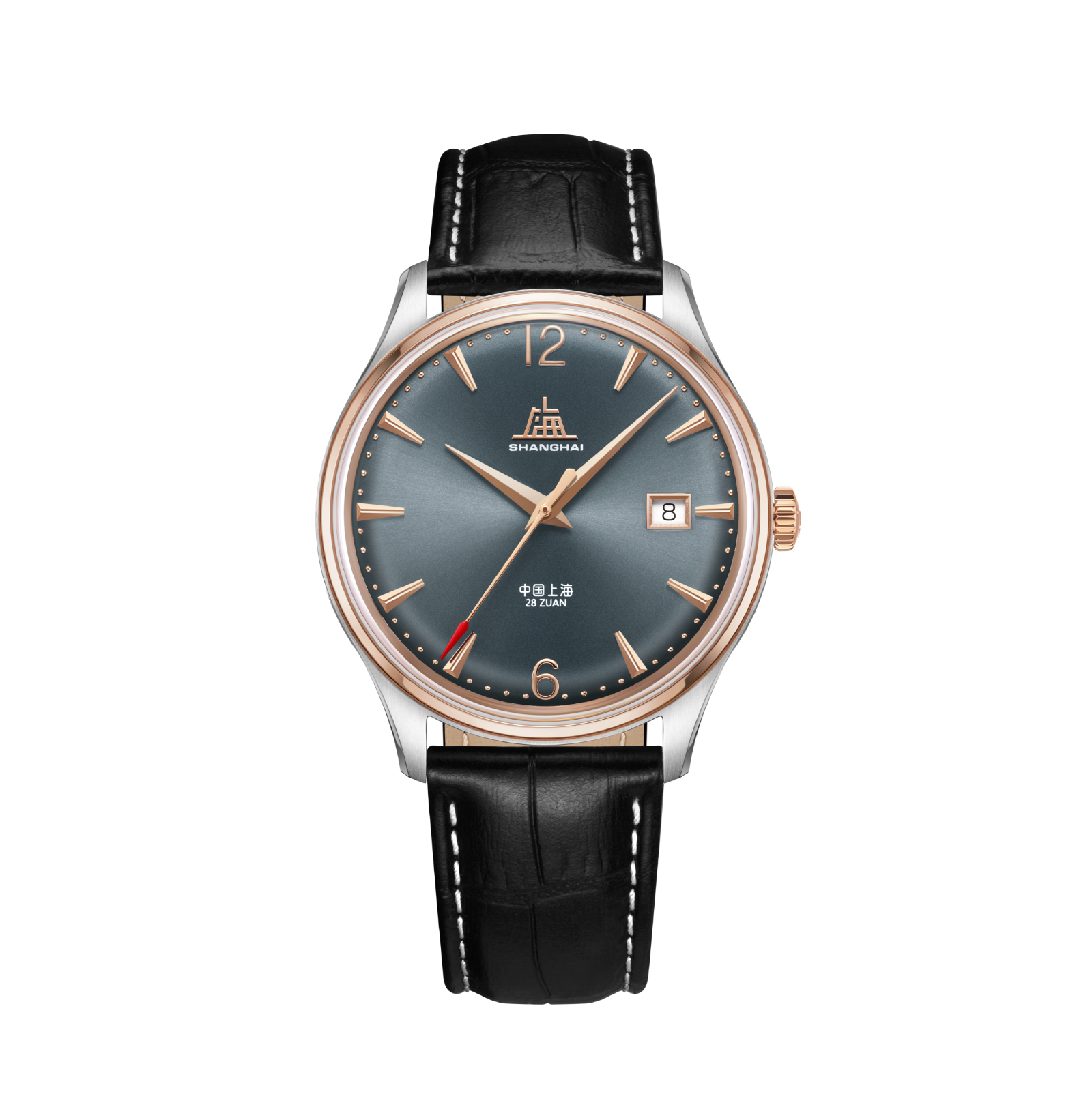 Shanghai Watch 50s Light Ink Blue Sunburst Dial 39mm