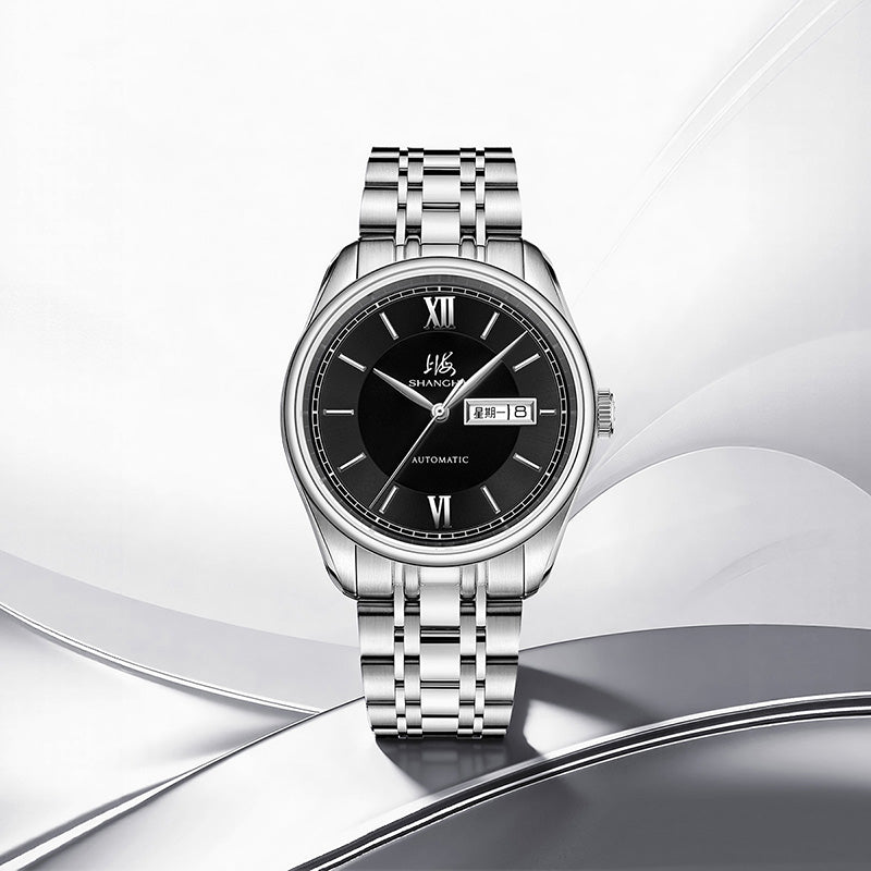 Shanghai Watch Business Classic 316L Steel Black Dial 40mm