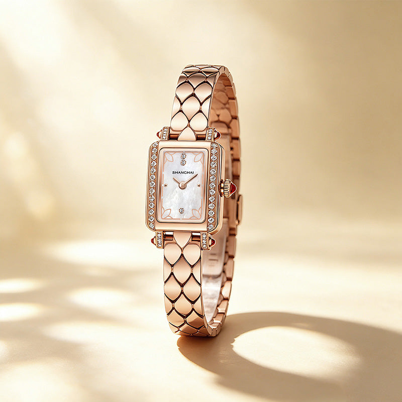 Shanghai Watch Magnolia Cube Rose Gold Quartz