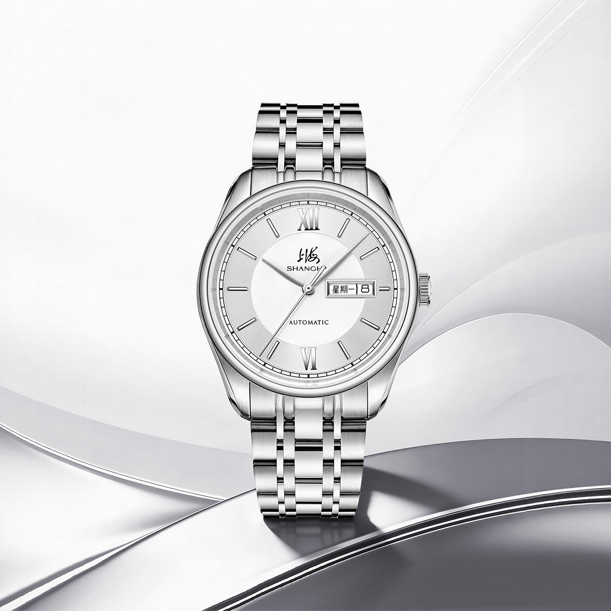 Shanghai Watch Business Classic 316L Steel White Dial 40mm