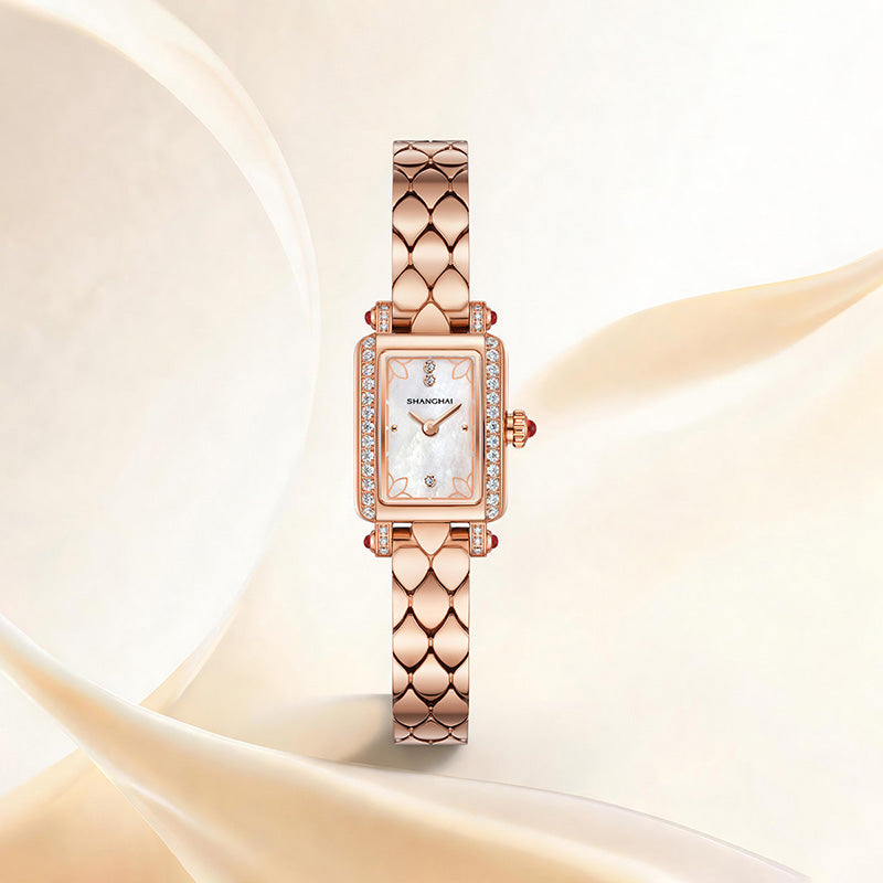 Shanghai Watch Magnolia Cube Rose Gold Quartz