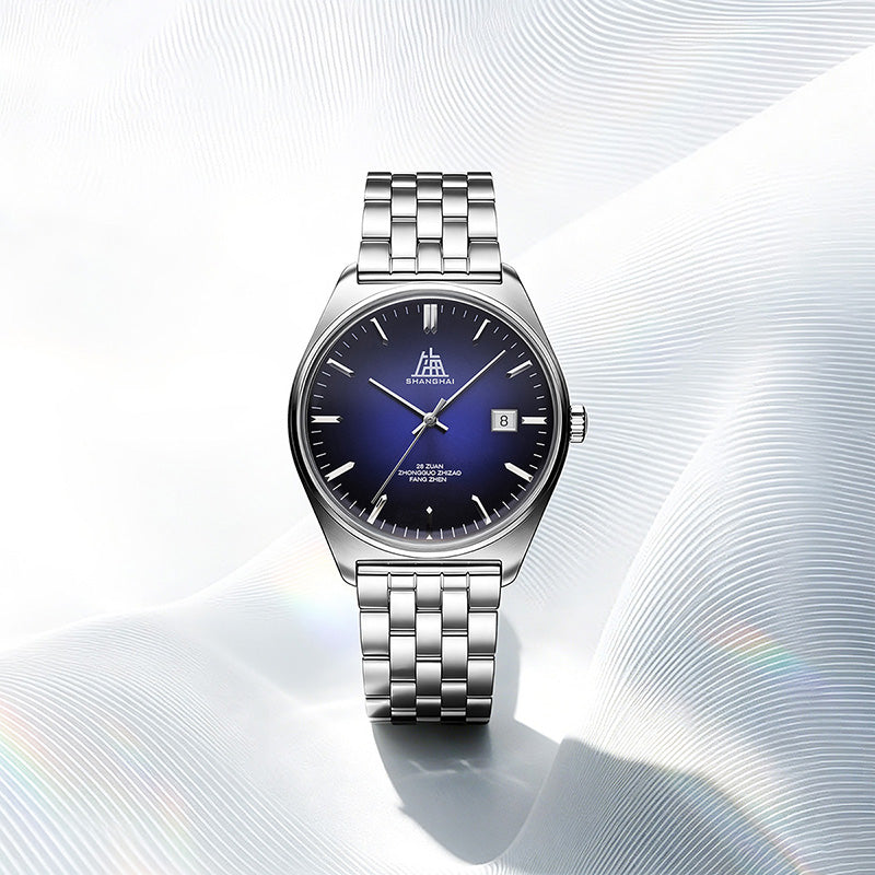 Shanghai Watch 7120 Dark Blue Sunburst Horizontal Dial 39mm