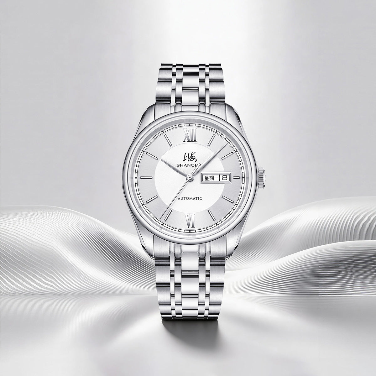 Shanghai Watch Business Classic 316L Steel White Dial 40mm