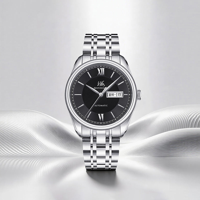 Shanghai Watch Business Classic 316L Steel Black Dial 40mm