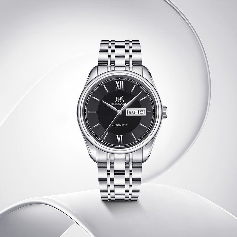 Shanghai Watch Business Classic 316L Steel Black Dial 40mm