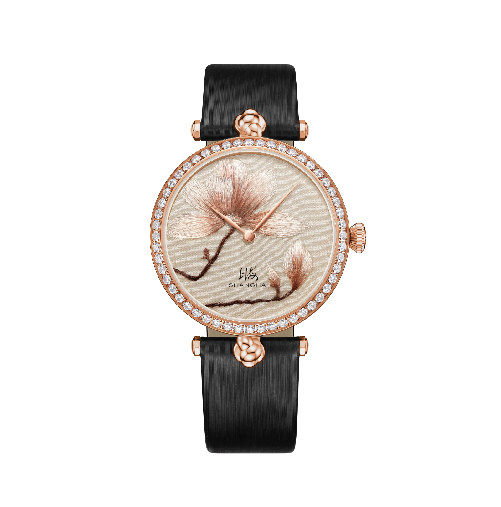 Magnolia Embroidery Rose Gold Silk Dial 36mm