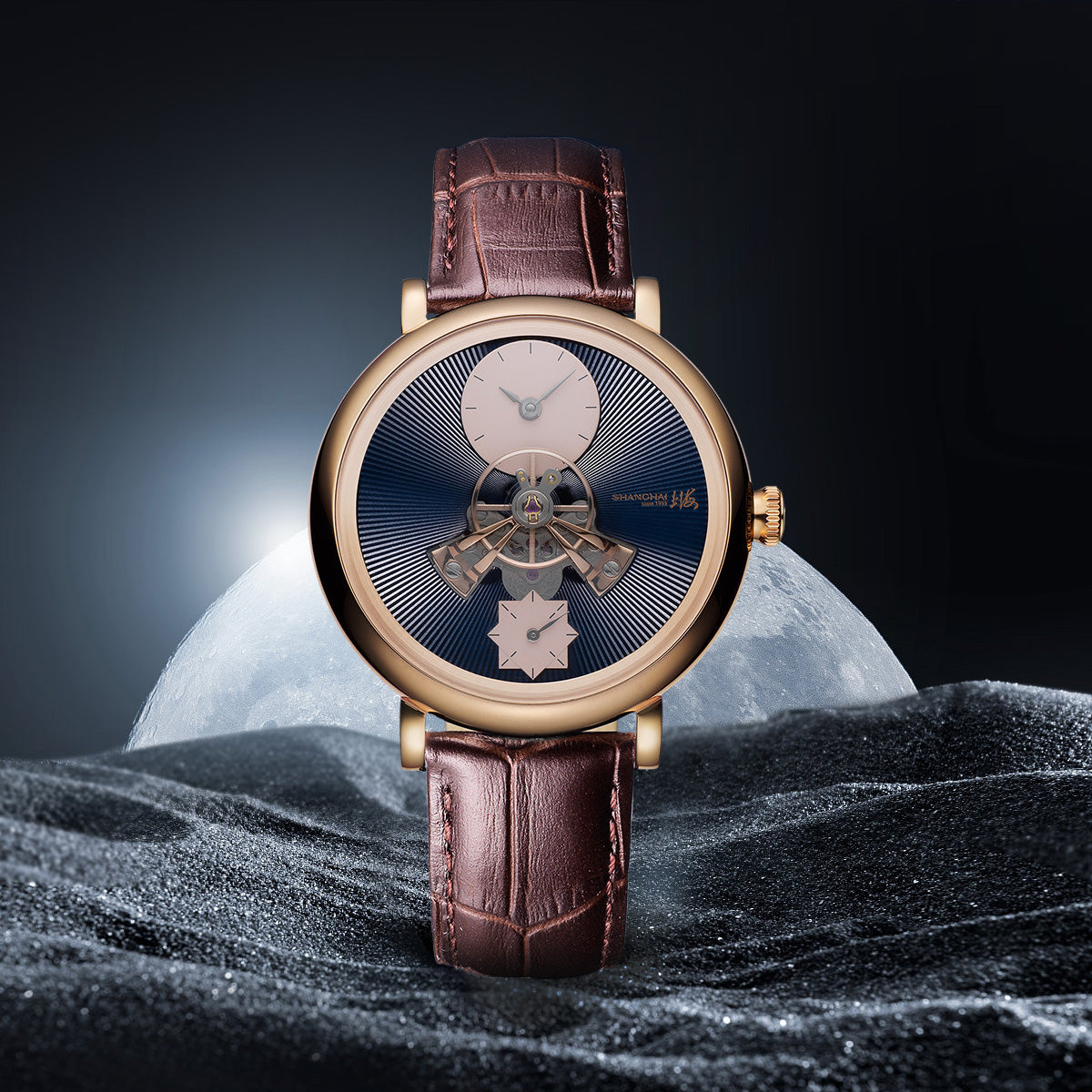 Shanghai Watch Sky Dome Blue Multi-Layer Dial Rose Gold 43mm