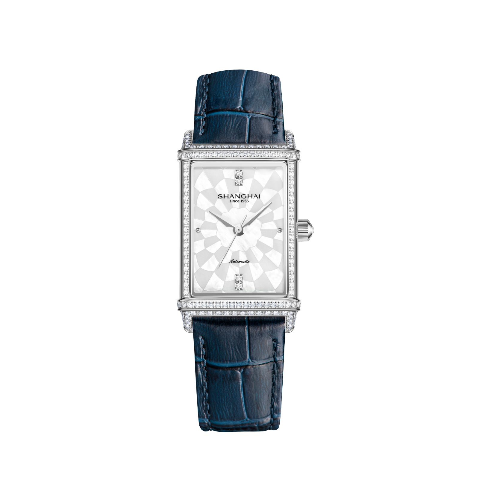 Shanghai Watch Paramount Zircon Mother of Pearl Dial Blue  Strap 41.2mm