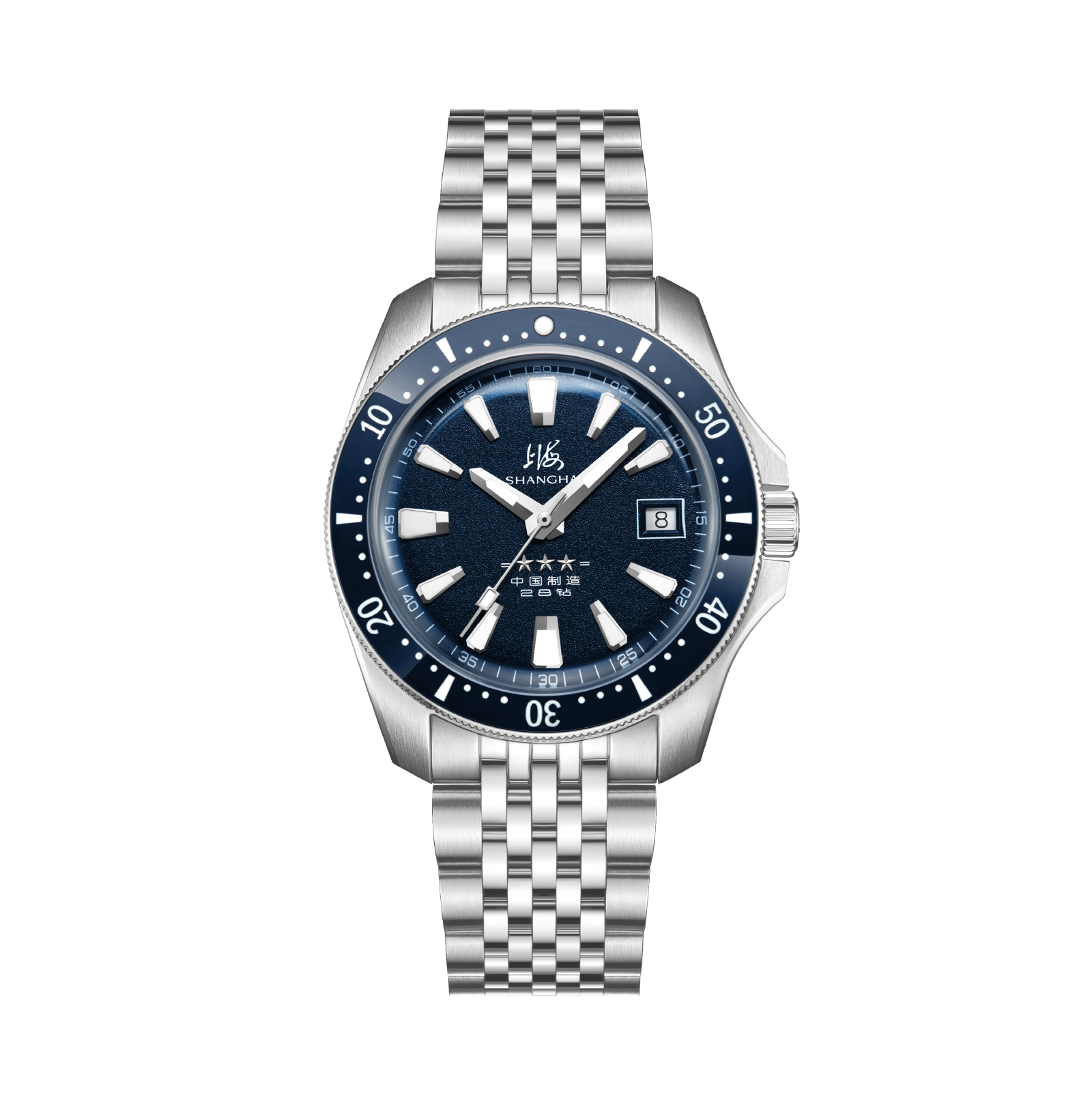 Shanghai Watch Commander Blue Sandblasted Dial 39mm