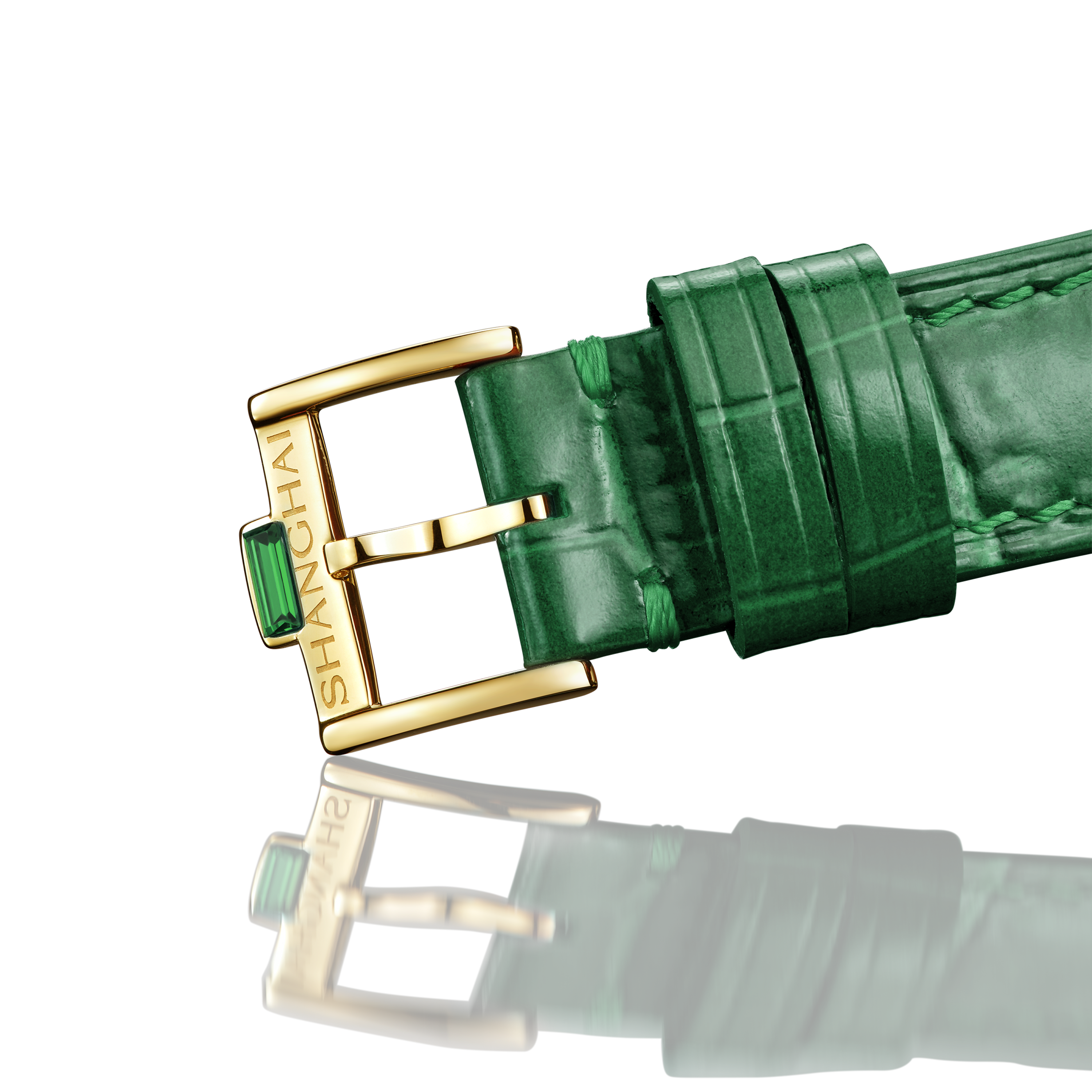 Shanghai Watch Crystal Green Zirconia Mother of Pearl Dial 36mm