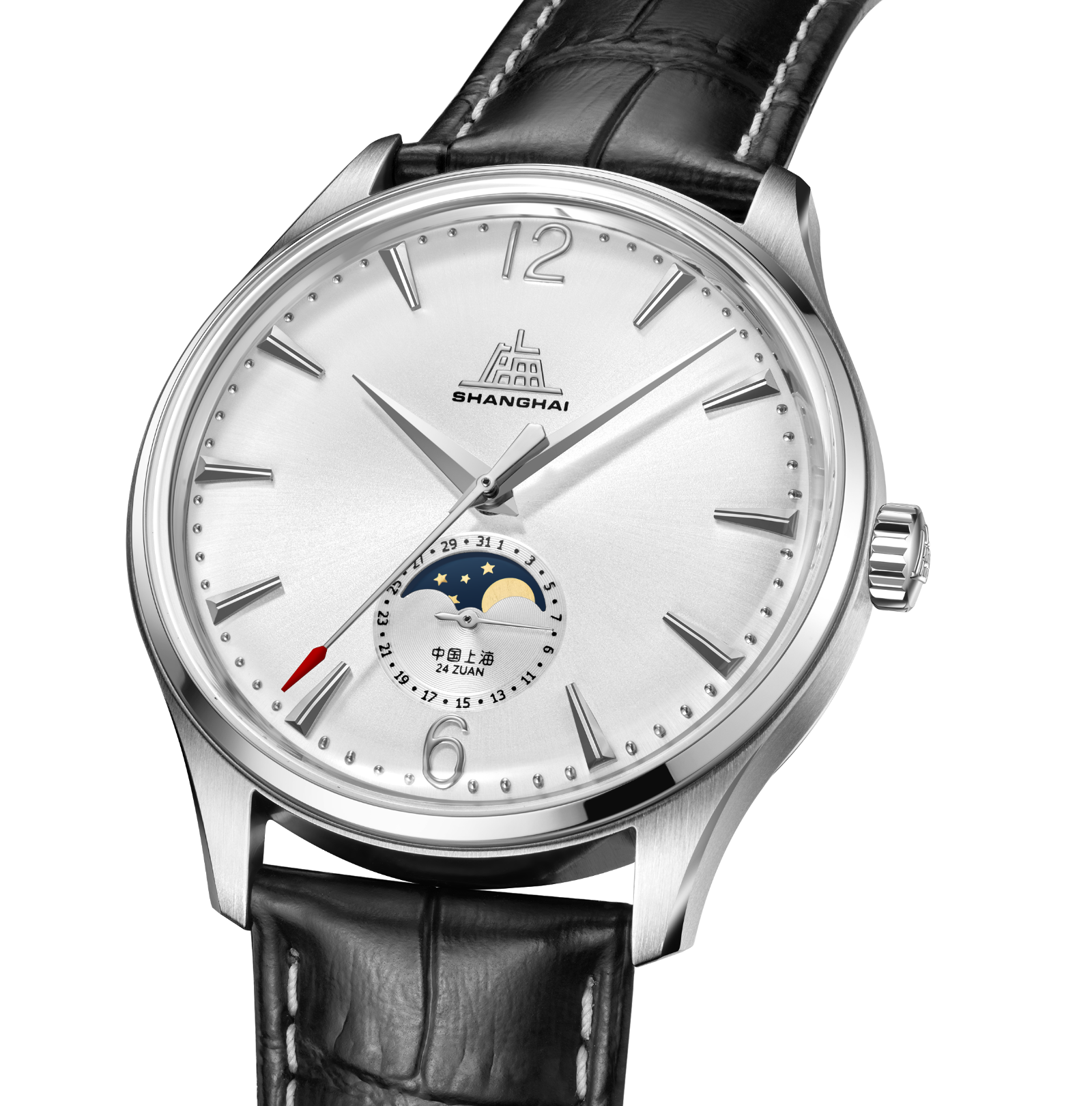 Shanghai Watch 50s Silver Moon Phase Automatic 39mm