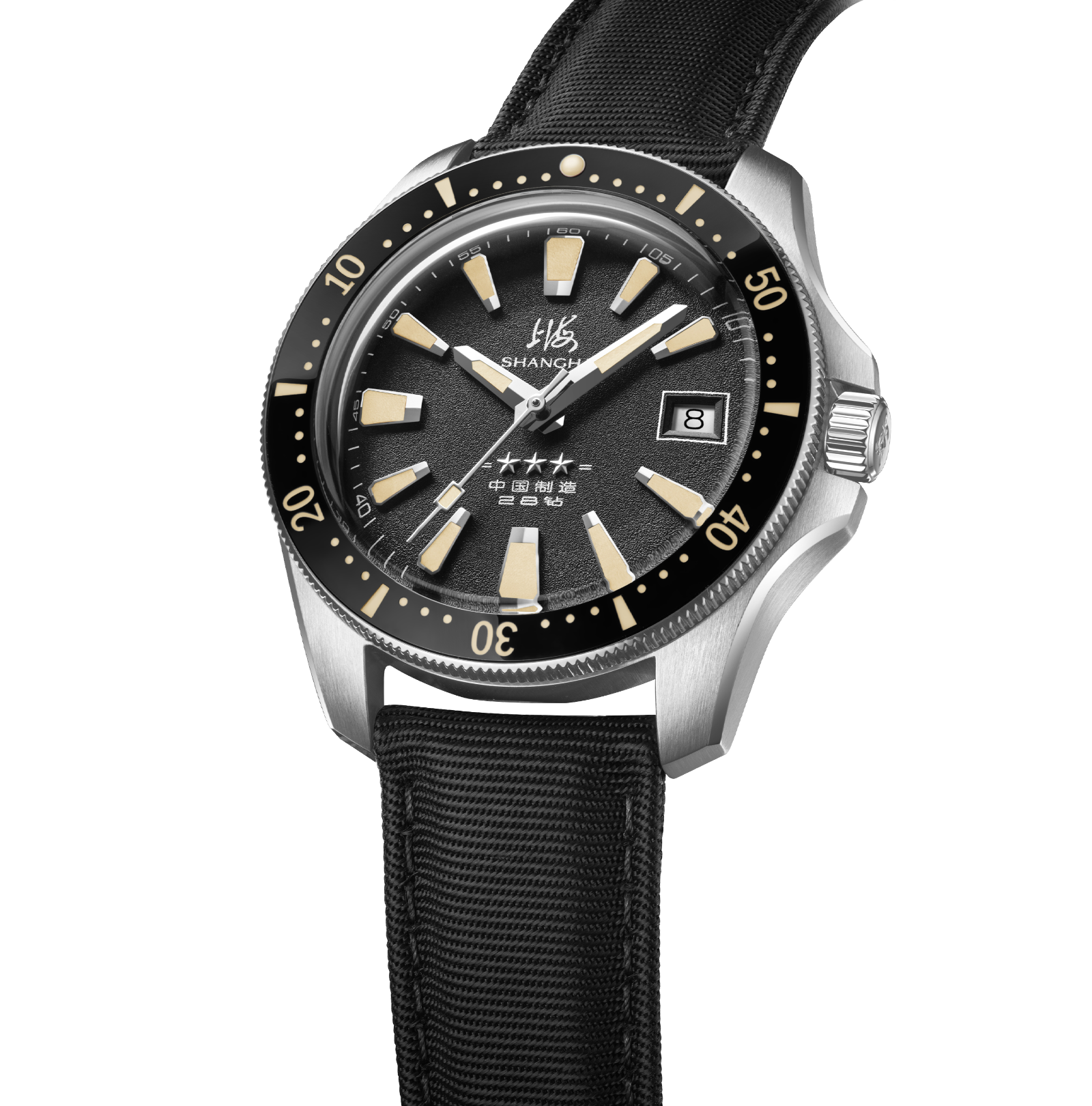 Shanghai Watch Commander Dive Watch Black Sandblasted Dial 39mm