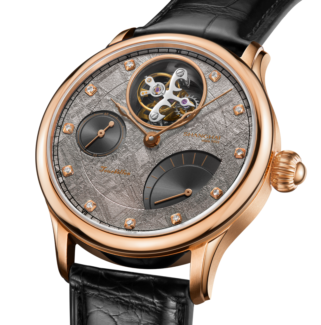 SHANGHAI Watch Galactic Tourbillon Meteorite Dial Rose Gold 42mm
